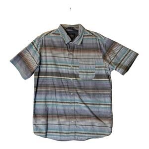 Company 81 mens XL striped cotton button up shirt cool relax vaca resort beach